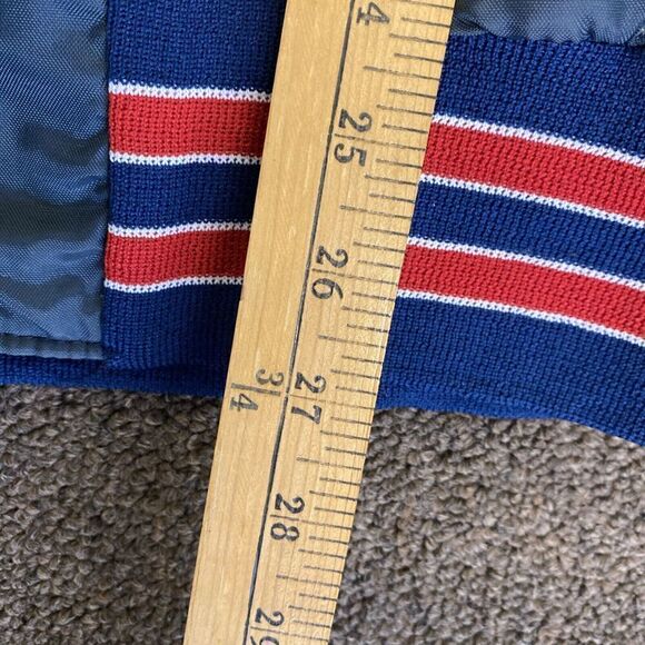 Vtg Pepsi 80s Holloway Employee Men's Bomber Jacket Striped Cuff Collar XXL Blue - Picture 8 of 10